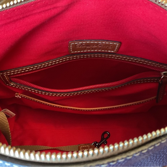 Dooney & Bourke Plum Wine Pebbled Leather Satchel with Whip Stitch - Picture 10 of 16